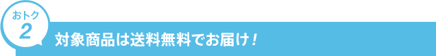 おトク2 対象商品は送料無料でお届け！